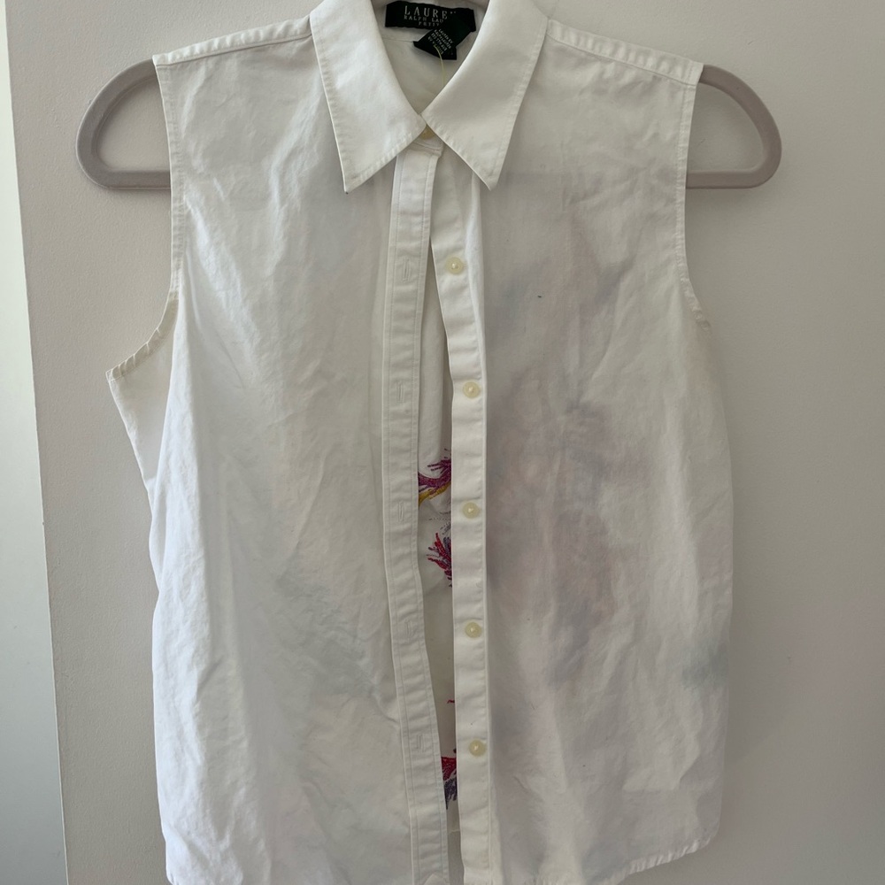 Lauren Ralph Lauren Petite White Blouse